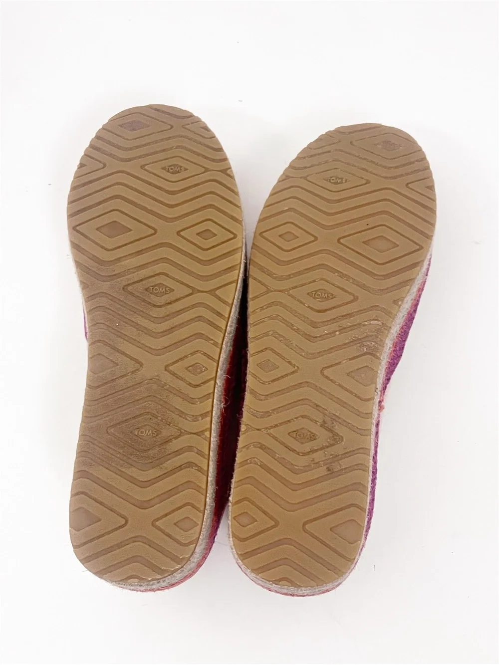 TOMS Valencia Dusty Peach Metallic Espadrilles Platform Slip On Canvas Shoes 8.5